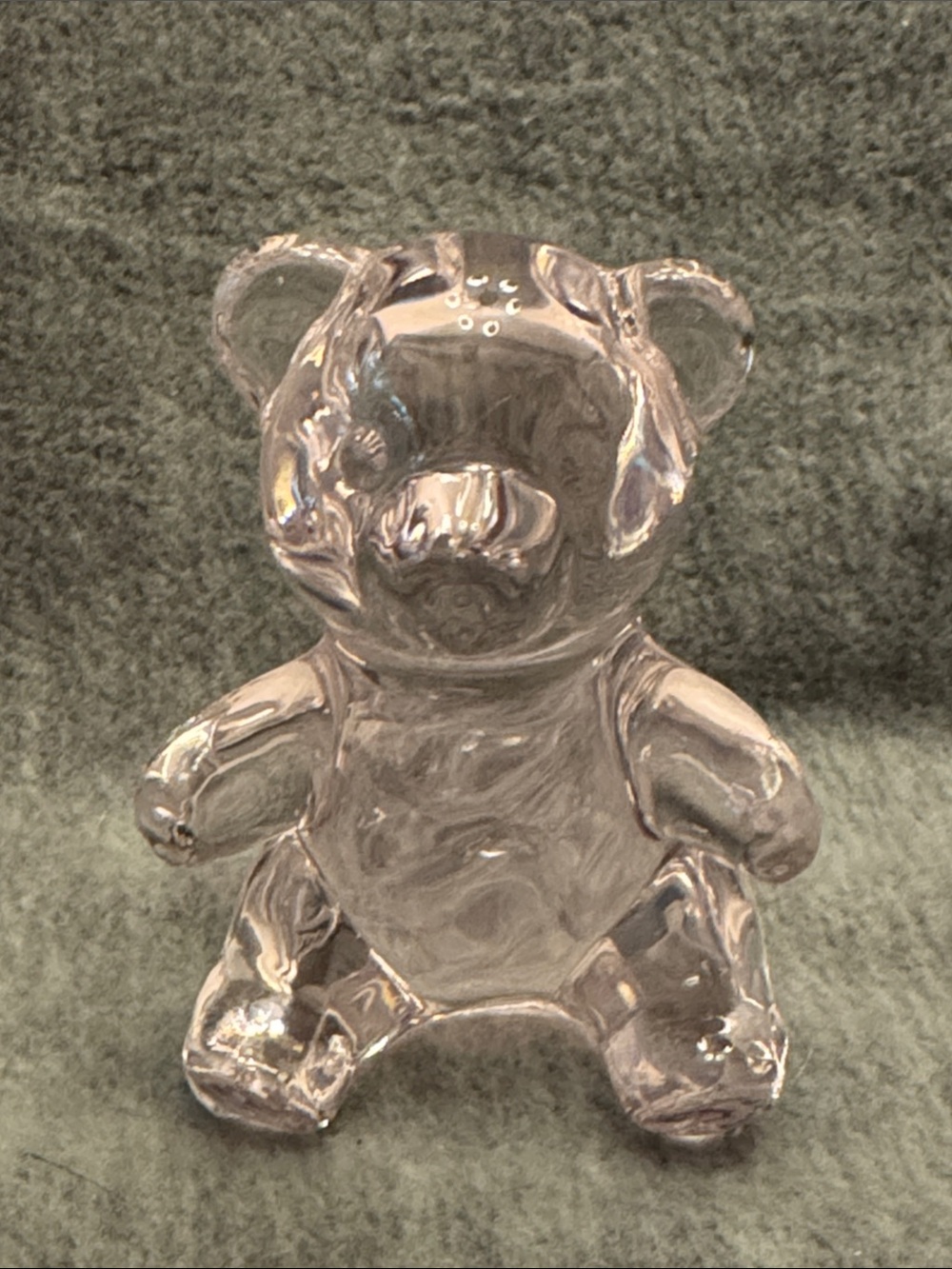 Oneida Pink lead crystal Teddy Bear Figure/paperweight